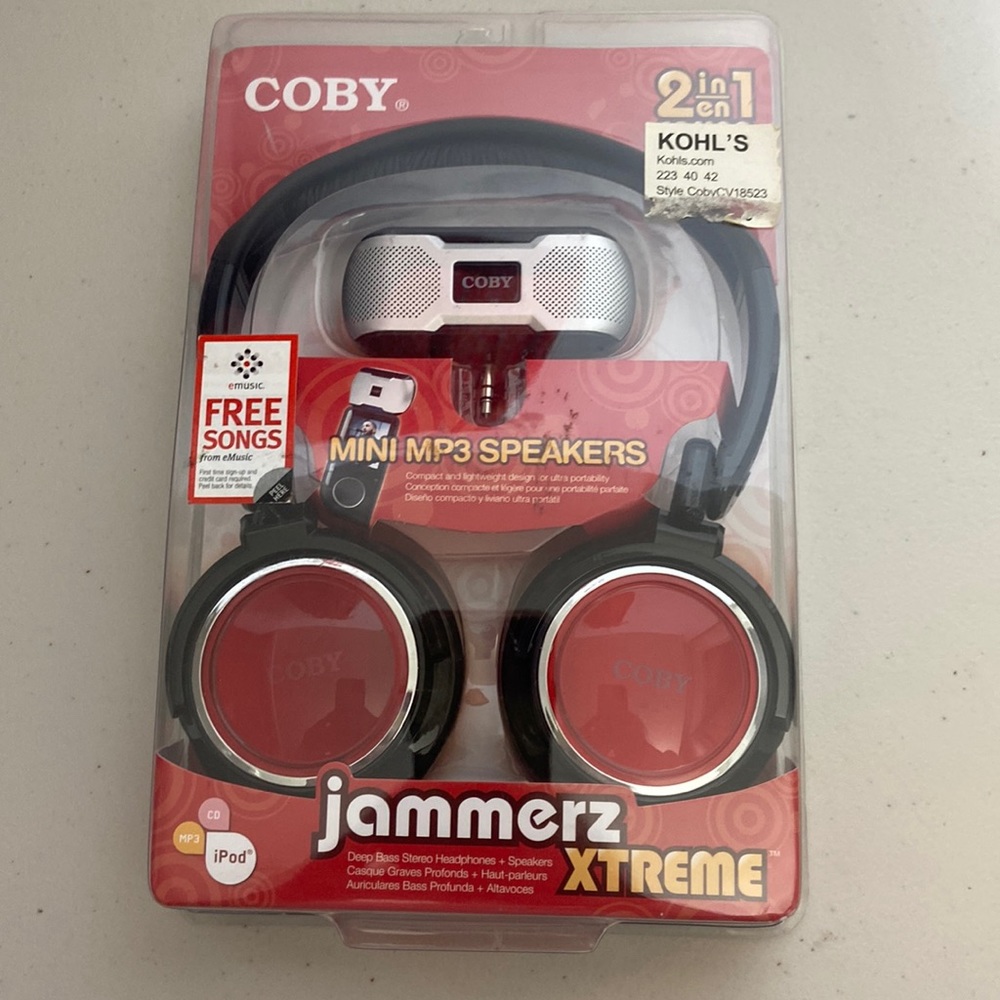 Coby Jammer Xtreme Mini MP3 Speakers and
Stereo Headphones Brand New
